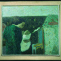 Čedomir Krstić <br>Raising the child, 1965 <br>Oil on canvas, 79.5 × 90 cm <br>Signed below on the right: Крстић 65 <br>A label with data on the author and work on the back